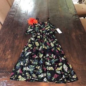Girls Floral Spaghetti Strap Dress By Ella Moss